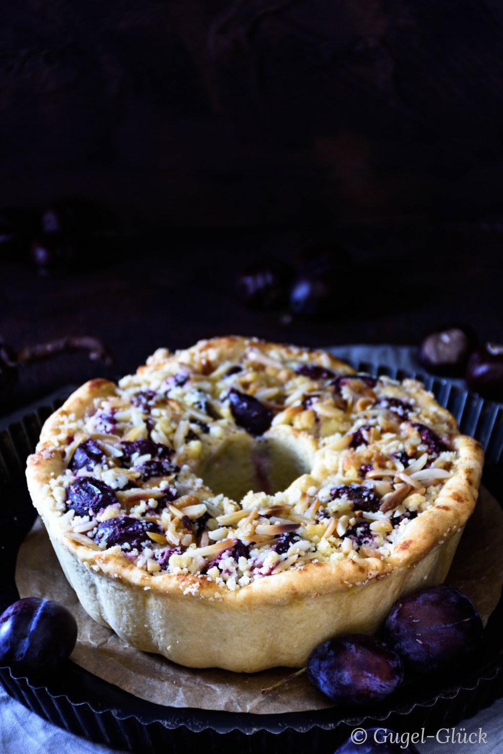 Pflaumenkuchen, Zwetschgenkuchen Gesamtansicht